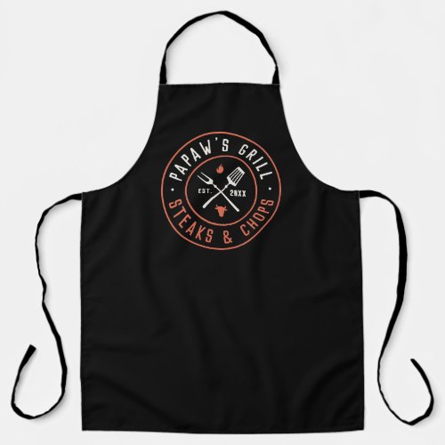 Papaws Grill Personalized Year Established Apron