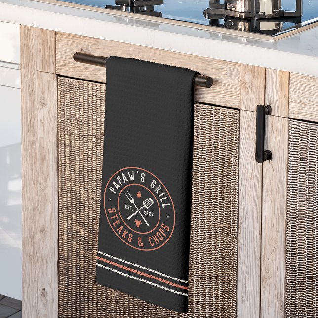 Papaw's Grill Personalized Year Established Kitchen Towel (Creator Uploaded)