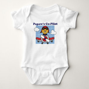 Papaw's Little Co-Pilot - Cute Airplane Baby Bodysuit
