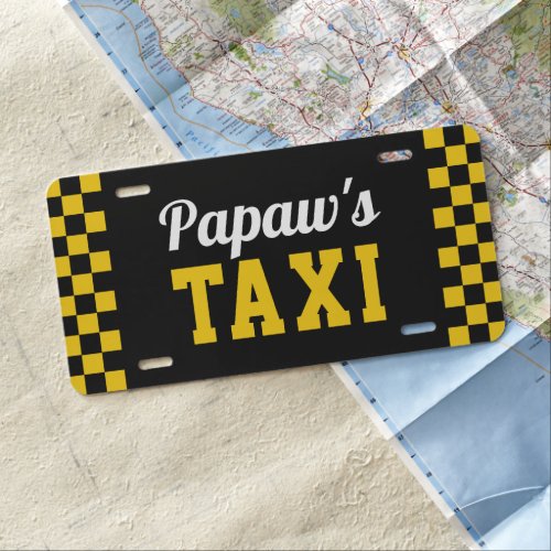 Papaws Taxi  Funny Custom Grandpa Nickname License Plate