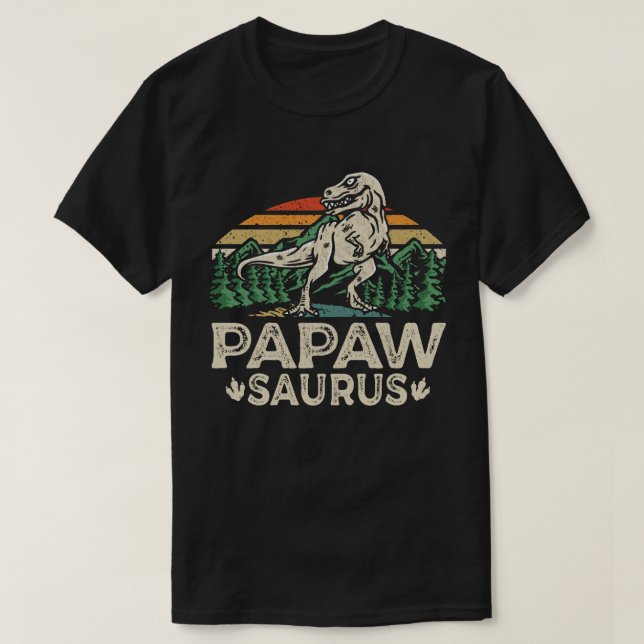 Papawsaurus Dinosaur Grandpa Saurus Father's Day T-Shirt (Design Front)