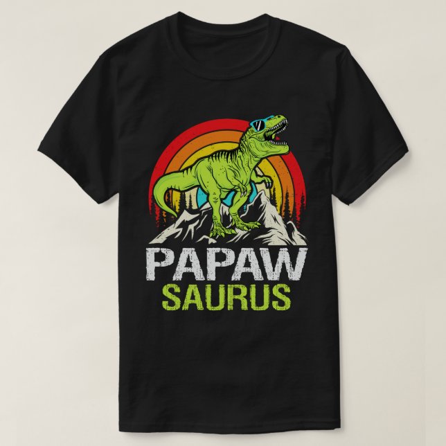Papawsaurus Dinosaur Grandpa Saurus Father's Day T-Shirt (Design Front)