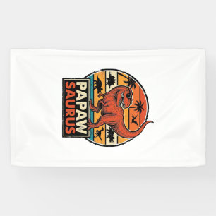 Papawsaurus Retro Dinosaur Sunset Vector Design_1 Banner