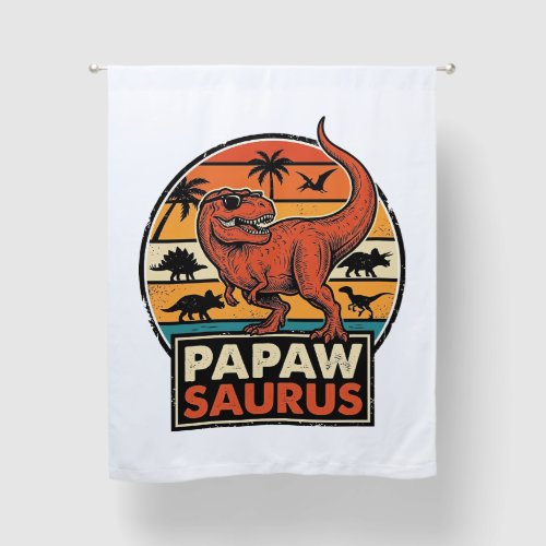 Papawsaurus Retro Dinosaur Sunset Vector Design_1 Blackout Curtains