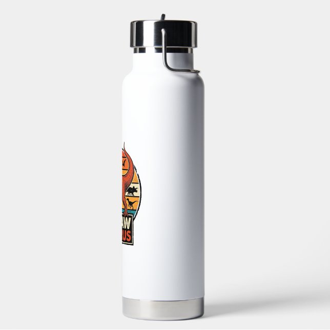 Papawsaurus Retro Dinosaur Sunset Vector Design_1 Water Bottle (Left)