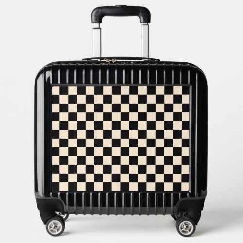 Papaya and Black Checkered Checkerboard Vintage Luggage