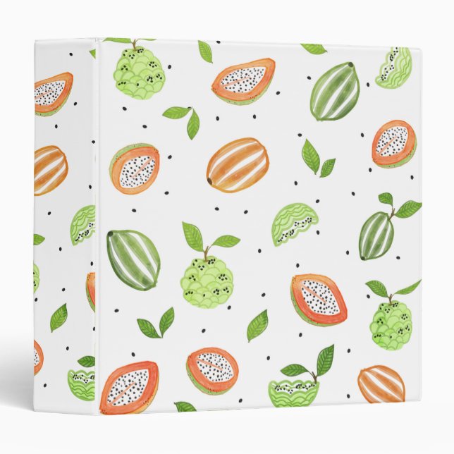 Papaya & Custard Apple 3 Ring Binder (Front/Spine)