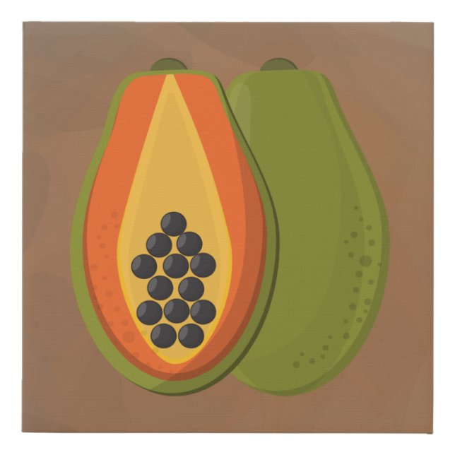 Papaya Faux Wrapped Canvas Print (Front)