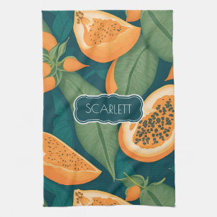 Papaya Floral Colorful Personalized Pattern Kitchen Towel