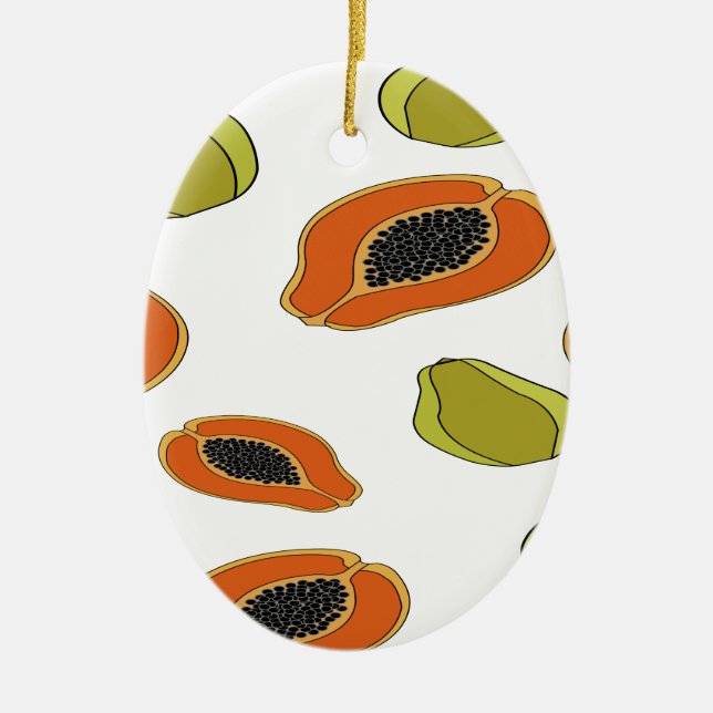 Papaya fruit pattern ceramic ornament (Front)