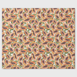 Papaya Fruit Watercolor Wrapping Paper