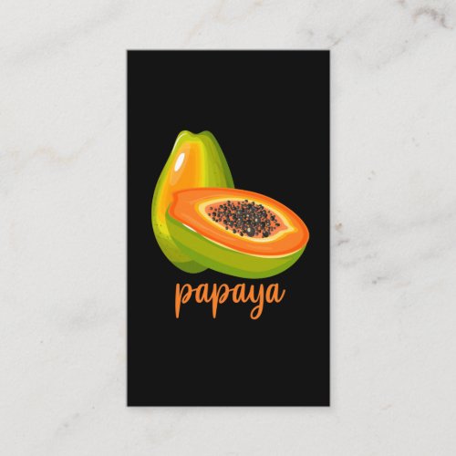 Papaya Lover Vegan Summer Fruit Business Card