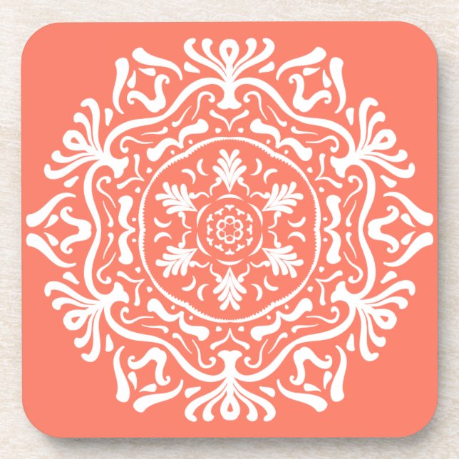 Papaya Mandala Coaster (Front)