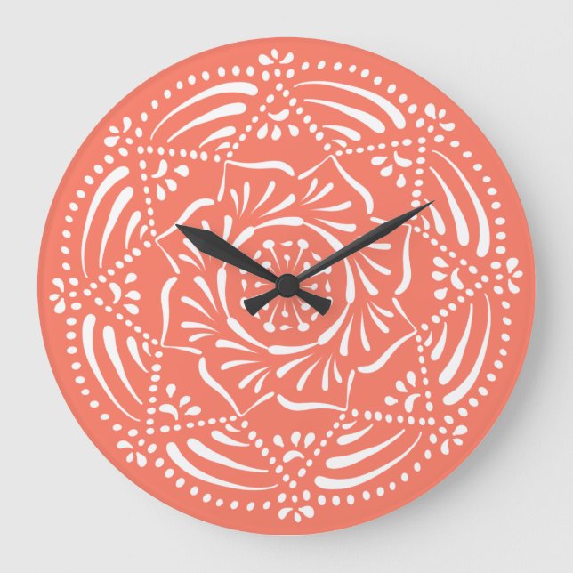 Papaya Mandala Large Clock (Front)