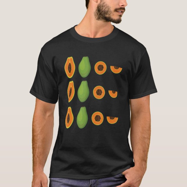Papaya Outfit Love Vegan Food T-Shirt (Front)