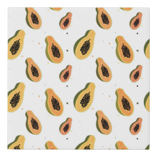Papaya Pattern Wall Canvas Illustration