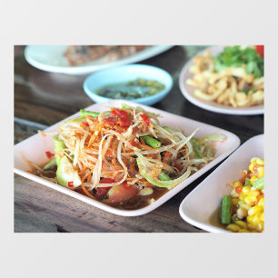 Papaya Salad Isaan Food Thai Food Restaurant Window Cling