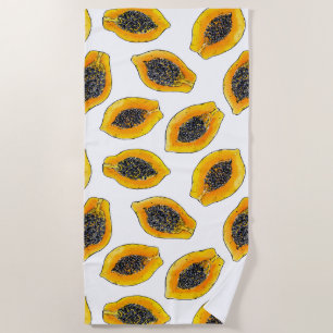 Papaya slices beach towel