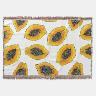 Papaya slices throw blanket