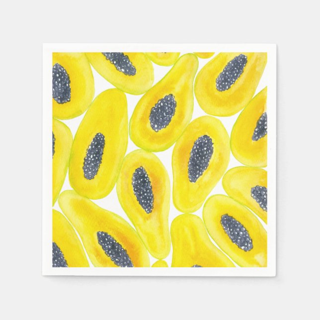 Papaya slices watercolor napkins (Front)