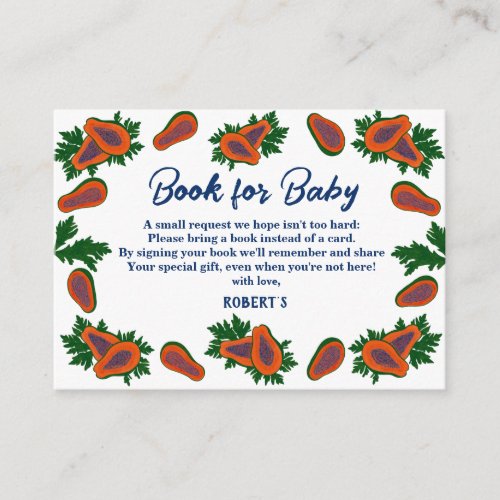Papaya Sweet Fruit Fresh Gift Book baby Enclosure Card