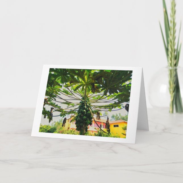 Papaya Tree Letterpress Thank You Card (Front)