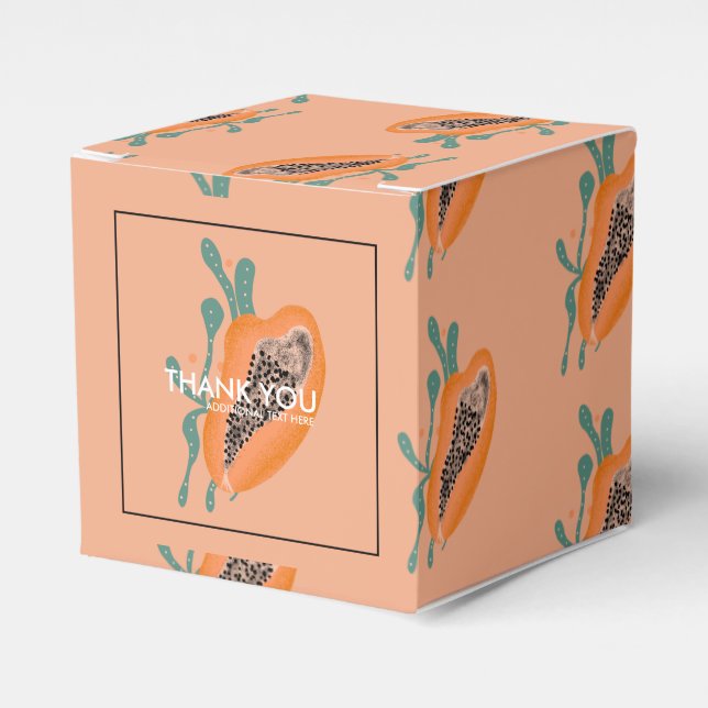 Papaya Tropical Fruit Thank You  Bridal Shower Favor Boxes (Front Side)