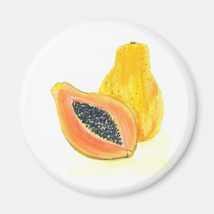 Papaya watercolour magnet