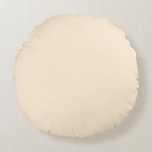 Papaya Whip Solid Color Round Pillow