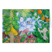 Papayas with Hummingbird (Front Horizontal)