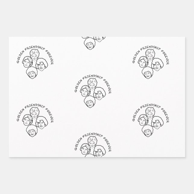 Papel de regalo Golden Friendship Wrapping Paper Sheets (Front 3)