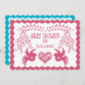 Papel Picado Baby Girl Shower Pink Blue Fiesta Invitation (Front/Back)