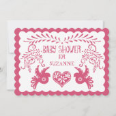 Papel Picado Baby Girl Shower Pink Lilac Fiesta Invitation (Front)