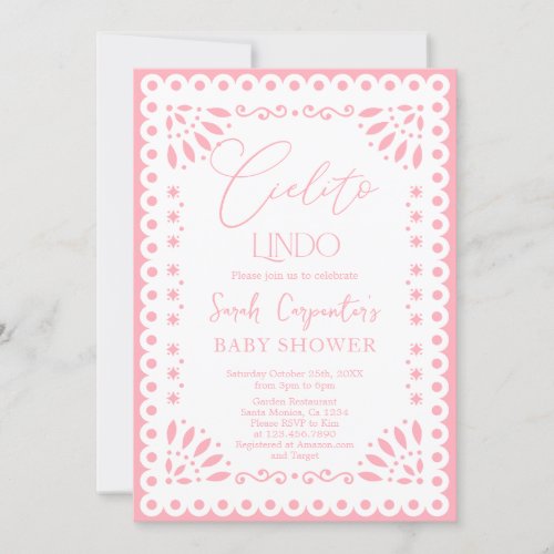 Papel Picado Baby Shower Girl Invitation