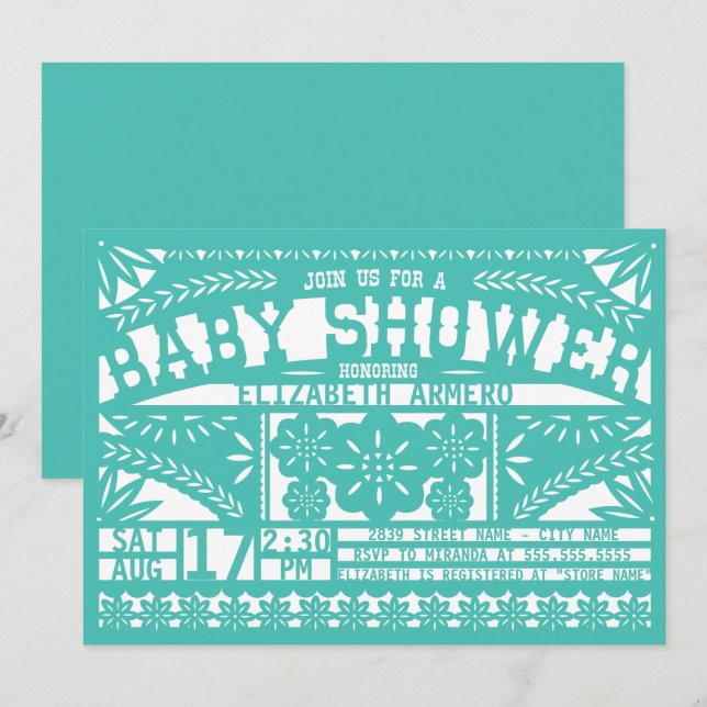 Papel Picado Baby Shower Invitation (Front/Back)