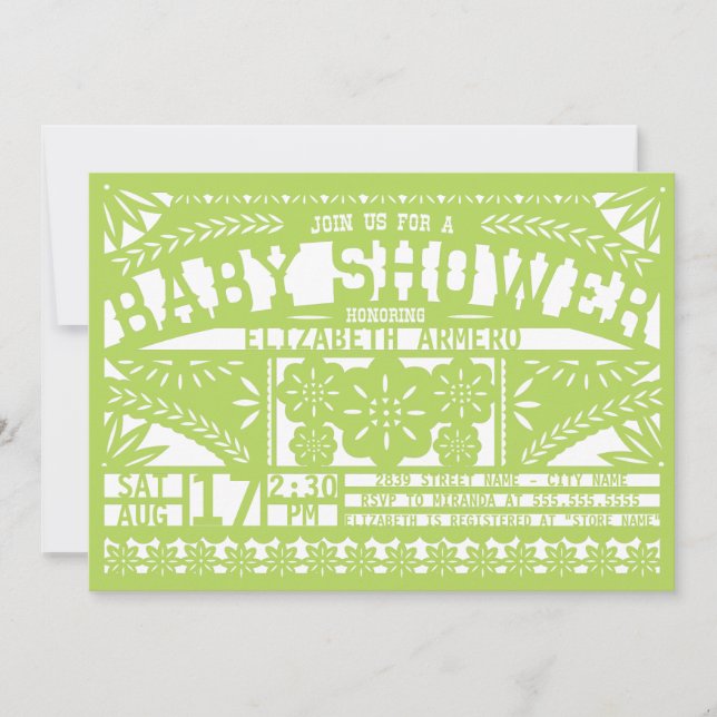 Papel Picado Baby Shower Invitation (Front)
