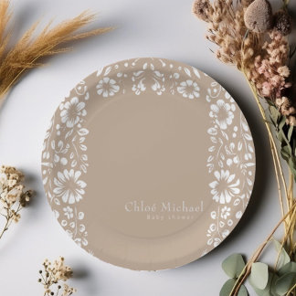 Papel Picado baby shower Paper Plates