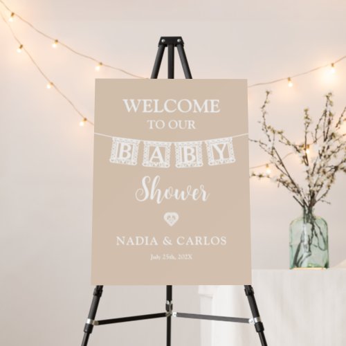 Papel Picado Baby Shower Welcome sign