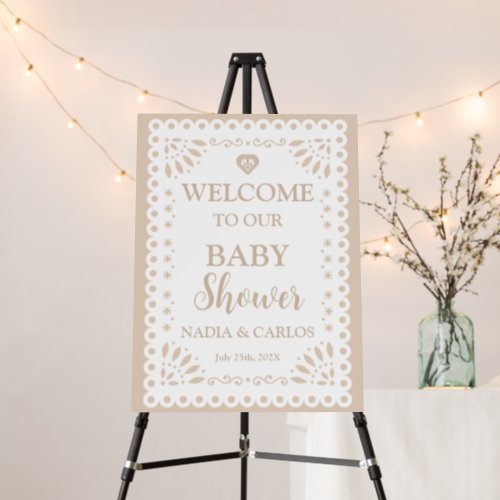 Papel Picado Baby Shower Welcome sign