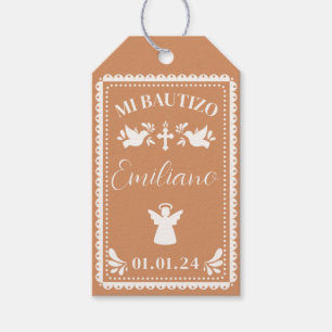 Papel Picado Baptism Thank You Party Favor Tags