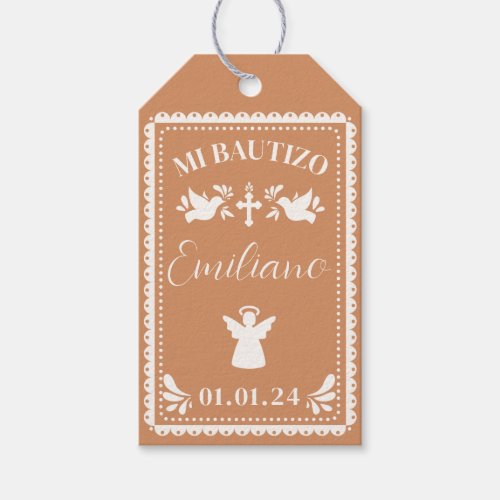 Papel Picado Baptism Thank You Party Favor Tags