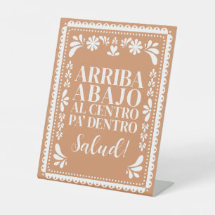 Papel Picado Bar Mexican Fiesta Pedestal Sign