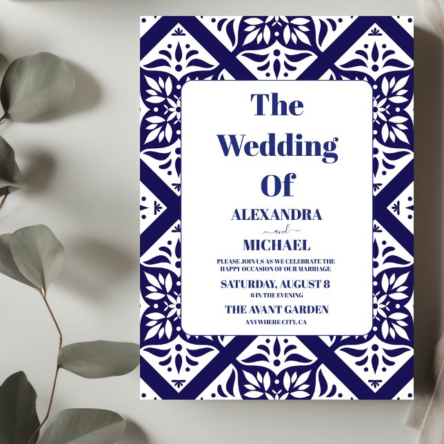 Papel Picado Bloom Flowers Mexican Style Wedding Invitation (Creator Uploaded)