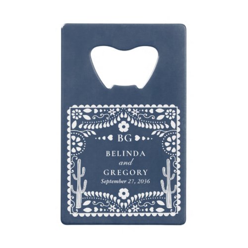 Papel Picado Boda Mexican Rustic Blue Wedding