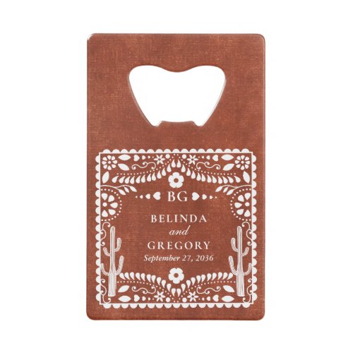 Papel Picado Boda Mexican Terracotta Brown Wedding