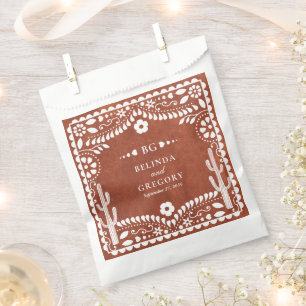 Papel Picado Boda Mexican Terracotta Brown Wedding Favor Bag