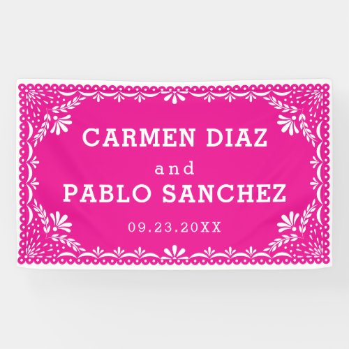 Papel Picado Colorful Mexican Wedding Photo Banner