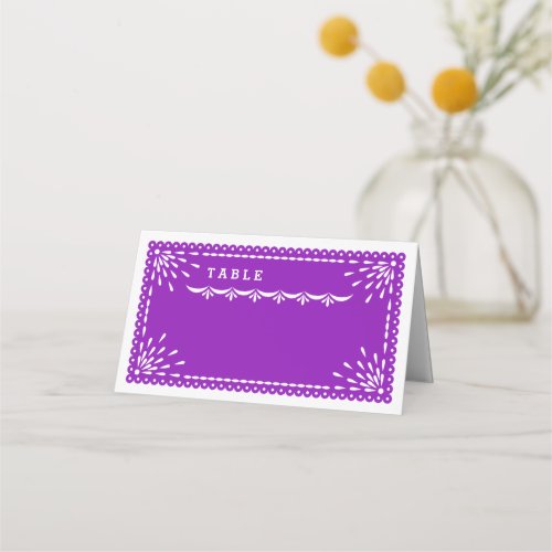 Papel Picado Colorful Mexican Wedding Place Card