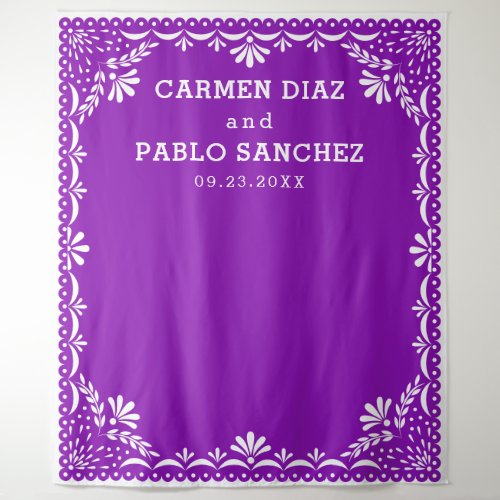 Papel Picado Colorful Mexican Wedding Tapestry