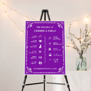 Papel Picado Colorful Mexican Wedding Timeline Foam Board